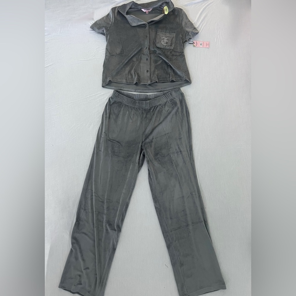 Grey Velvet Juicy Couture Pajama Set